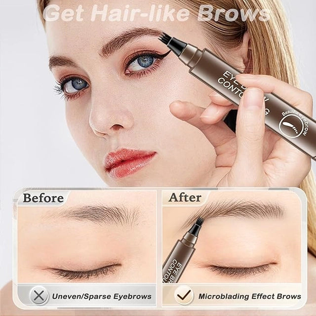 Waterproof Microblading Eyebrow Pencil – Micro-Fork Tip Applicator | Pack of 2
