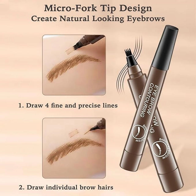 Waterproof Microblading Eyebrow Pencil – Micro-Fork Tip Applicator | Pack of 2