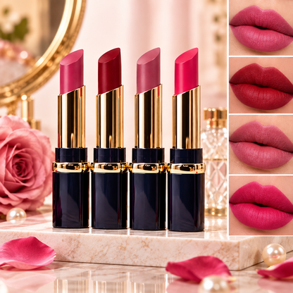 Premium Matte Lipsticks – Multicolor, Pack of 4