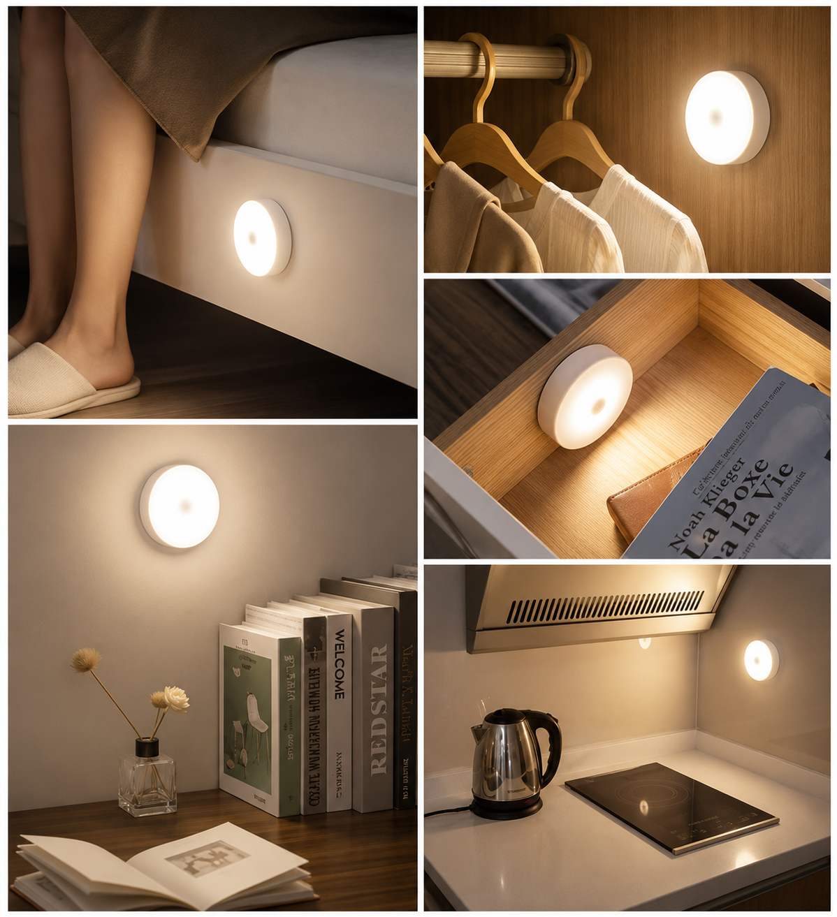 Smart Motion Sensor LED Night Light – Rechargeable & Wireless ( Pack of 2)